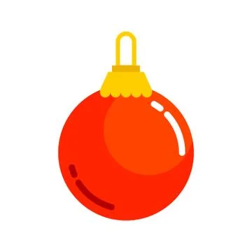 Red Plain Christmas Ball Vector Illustration Stock Illustration