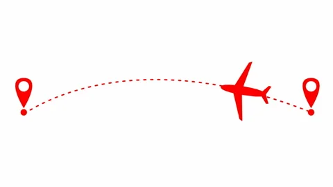 Red plane destination white Stock Footage 196715910