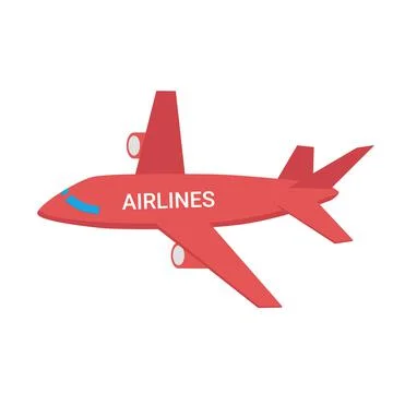 Red plane icon vector illustration for web Stock Illustration