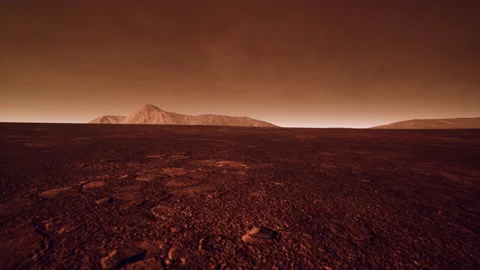 Red planet with arid landscape Stock Footage 235629389