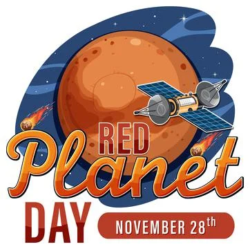 Red planet day poster template Stock Illustration