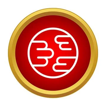 Red planet icon representing celestial body or astronomy Stock Illustration