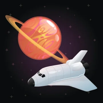 Red planet with interesting pattern of colors and rings around it Stock Illustration