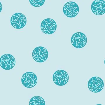 Red planet mars planet glyph seamless pattern Stock Illustration
