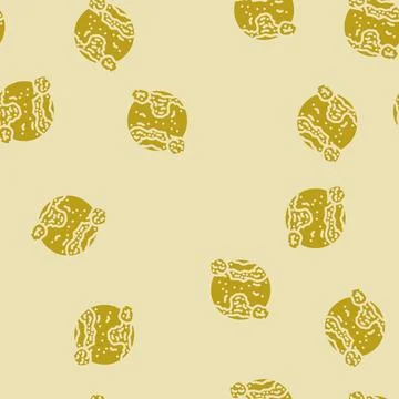 Red planet mars planet glyph vector seamless pattern Stock Illustration