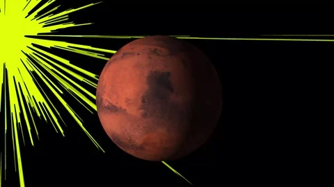 Red planet mars rotates in space motion Stock Footage 321752151