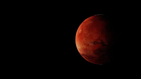 Red Planet Mars Rotating Loop with Copy Space - Realistic 3D Rendering 库存影片 340197286