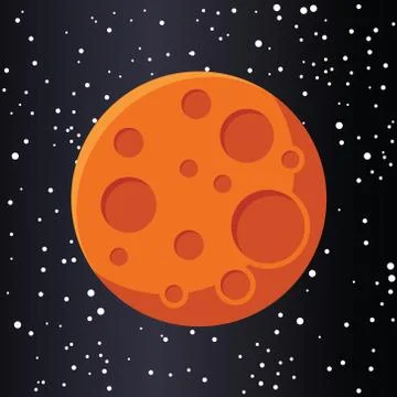 Red planet mars in space Stock Illustration