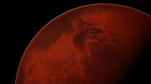 Red planet Mars in the starry sky Stock Illustration