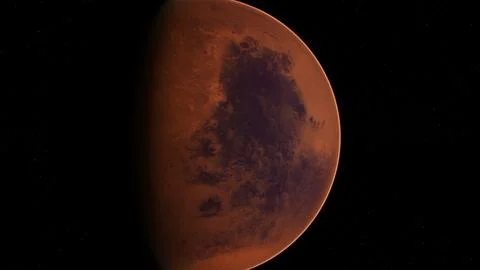 Red planet Mars in the starry sky Stock Illustration