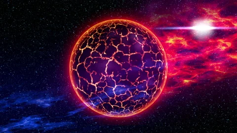 Red planet or Red Dwarf star animation Stock Footage 201676730