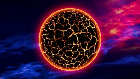 Red planet or Red Dwarf star animation Stock Footage 202328900