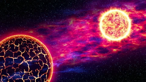 Red planet or Red Dwarf star animation Stock Footage 202551673