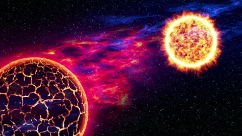 Red planet or Red Dwarf star animation Stock Footage 202553669