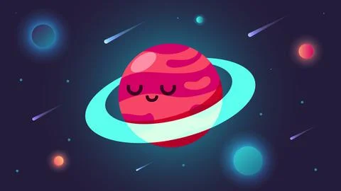 Red Planet in Outer Space Stock Illustration