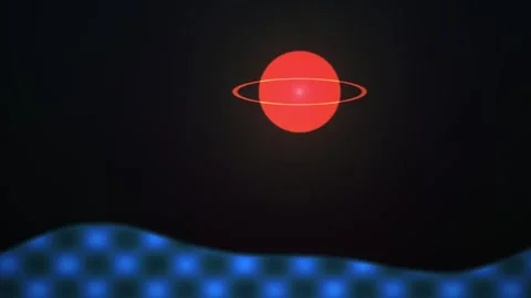 Red planet with rings in space. Stock Footage 337517751