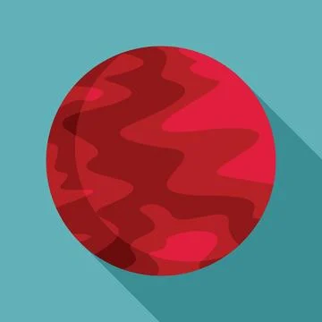 Red planet rotating in open space minimalist illustration Stock Illustration