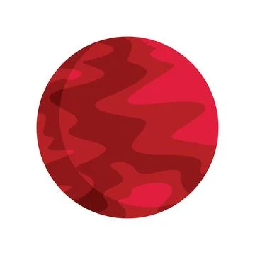 Red planet rotating in the solar system Stock Illustration