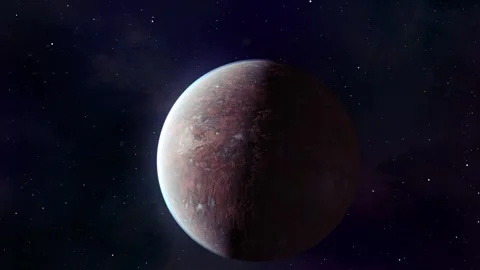 A red planet, similar to Mars, on the backdrop of space Stock Footage 246538816