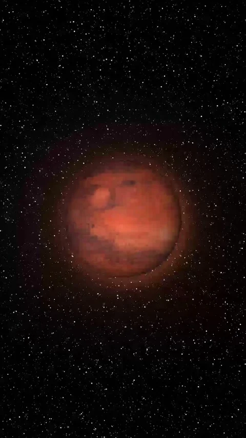 Red planet in space. Mars visualization with starry background vertical vid.. 库存影片 315377988