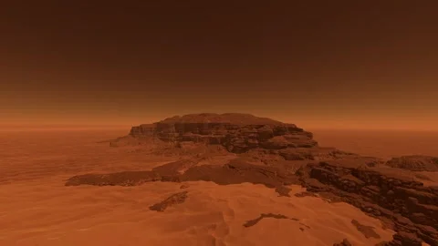 Red planet surface of the dunes and rocks in the Martian desert on Mars Stock-Footage 274998923
