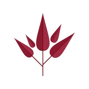 Red plant leaf icon flat vector. Tree leaves Stock Illustration