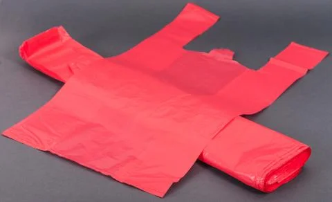 Red plastic bags Stock Photos