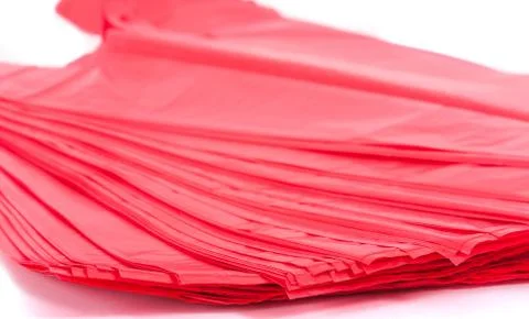 Red plastic bags Stock Photos