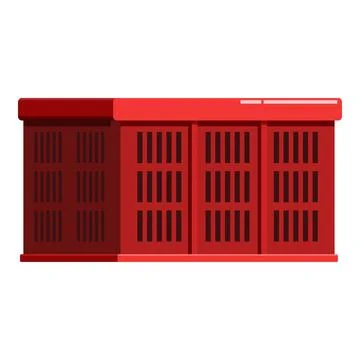 Red plastic basket offering convenient storage solution Stock Illustration