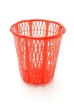 Red plastic basket Stock Photos