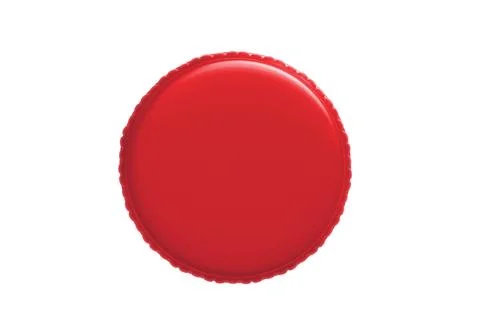 Red plastic bottle caps isolated on white background Stock Photos