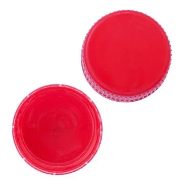 Red plastic bottle caps Stock Photos