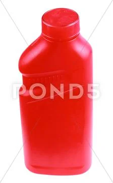 Red plastic bottle isolated Stock Photos
