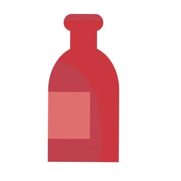 Red plastic bottle possibly with ketchup or some kind of tomato sauce, isol.. Stock Illustration