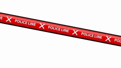 Red plastic caution tape or warning tape. Stripe tape with police line motion 4k Stock Footage 124489062