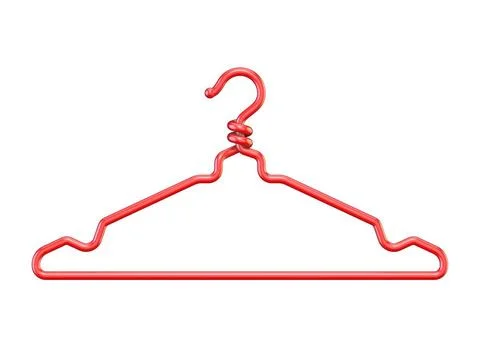Red plastic clothes hanger 3D Red plastic clothes hanger 3D render illustr... Stock Photos