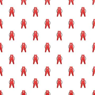 Red plastic clothespins creating seamless pattern background Stock Illustration