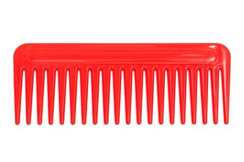 Red plastic comb Stock Photos