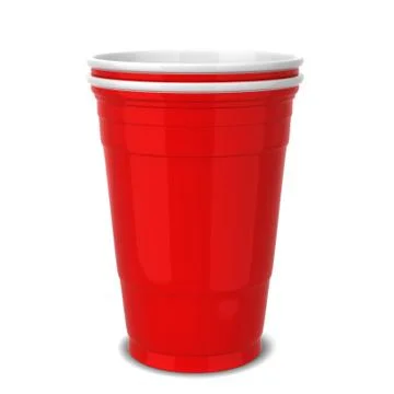 Red plastic cup Illustrazione stock