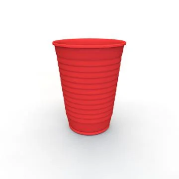 Red plastic cup Illustrazione stock