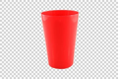 Red plastic cup isolated on white background. Stock Photos