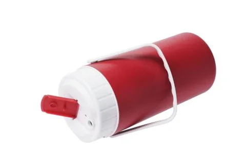 Red plastic flask Stock Photos