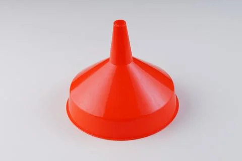 Red plastic funnel Stock Photos