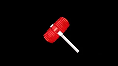 Red plastic hammer. Stock Footage 128419161