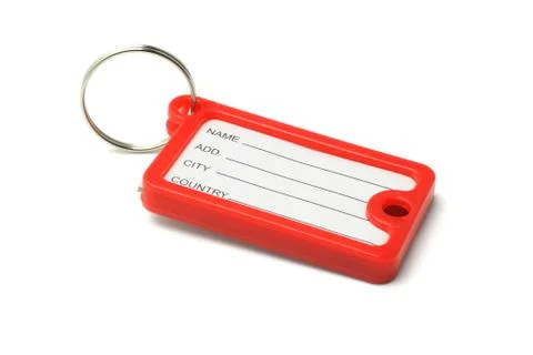 Red plastic key label Stock Photos