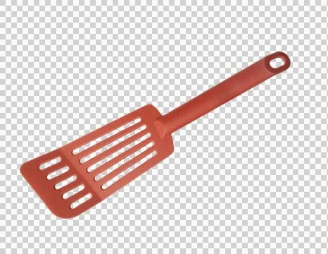 A red plastic kitchen spatula Stock Photos