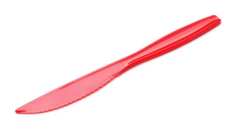 Red plastic knife Stock Photos
