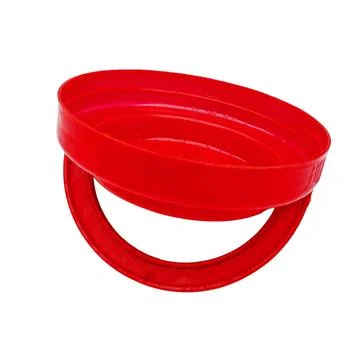 Red Plastic Lid With Handle 스톡 사진