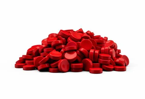 Red Plastic pellets Background Close-up Plastic granules Polymer Black plas.. Stock Photos