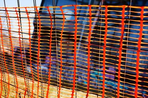 Red plastic safety net Stock Photos
